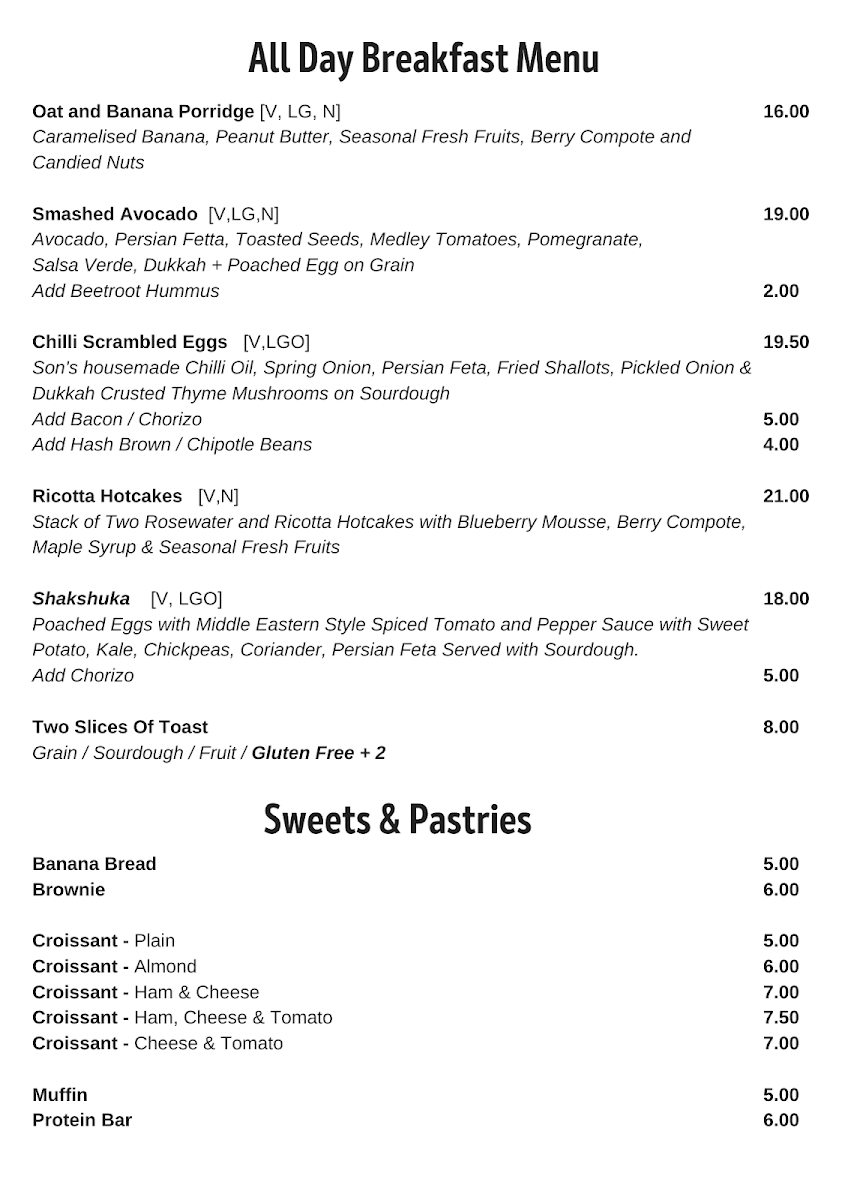 Menu, The Colonel's Son
