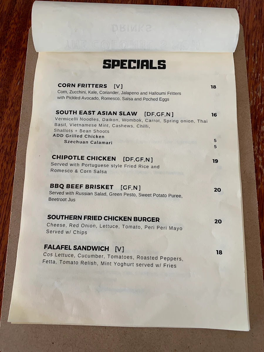 Menu, The Colonel's Son