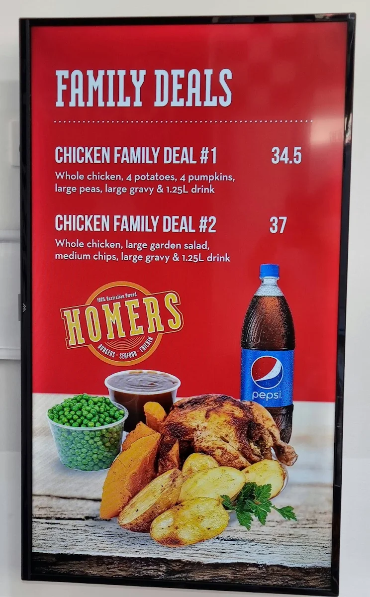 Menu, Homers - Takeaway