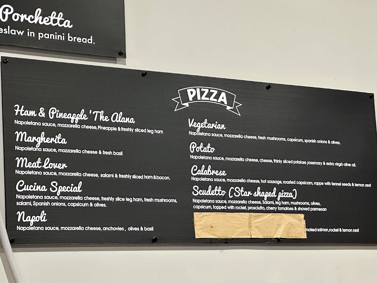 Menu, Fine Food Cucina