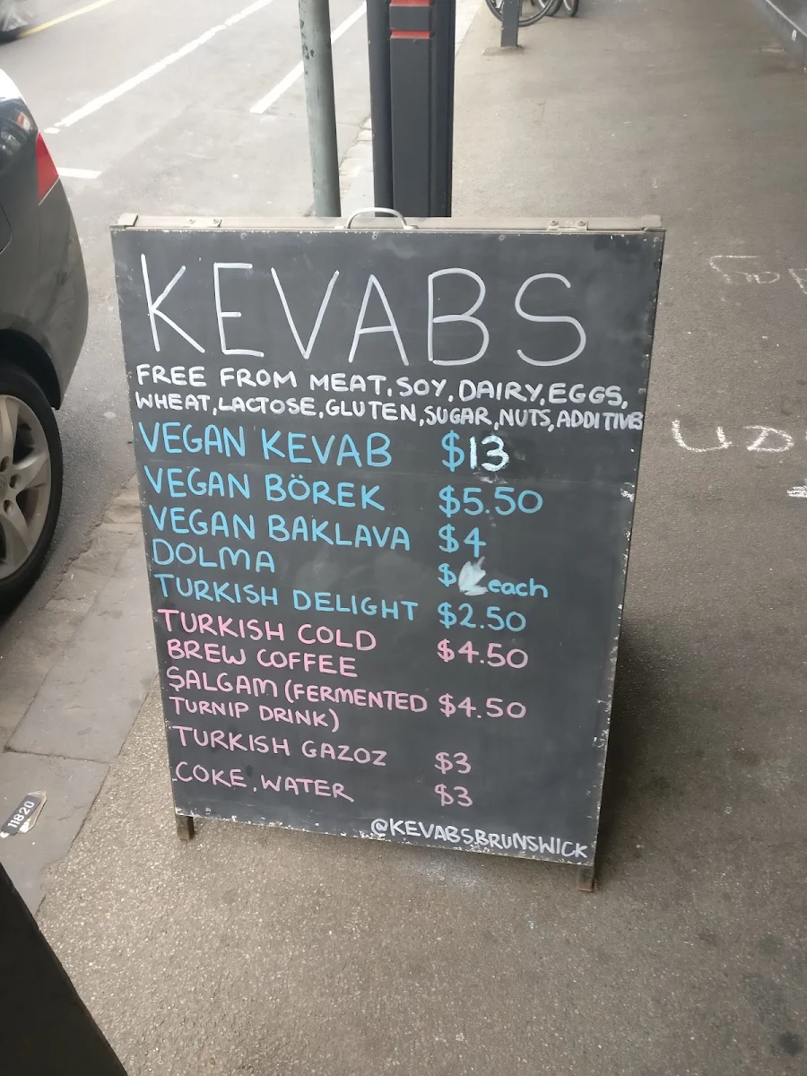 Menu, Kevabs