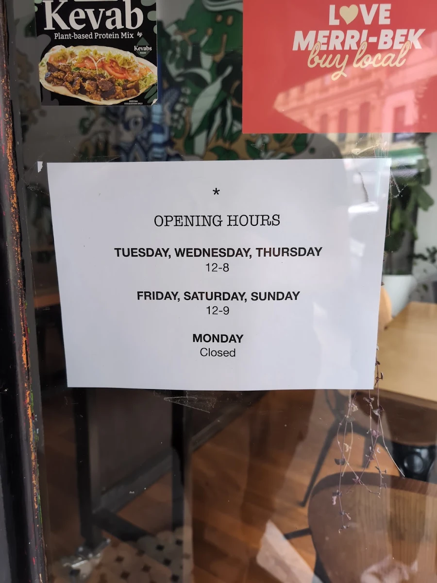 Menu, Kevabs