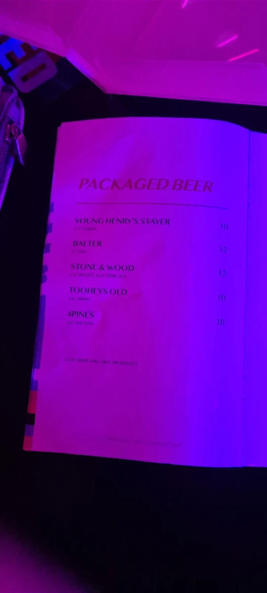 Menu, 88mph