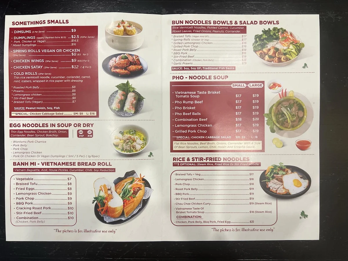 Menu, Hanoi Alley