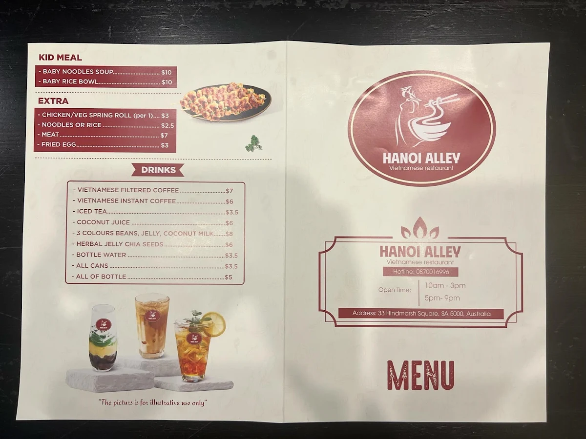 Menu, Hanoi Alley