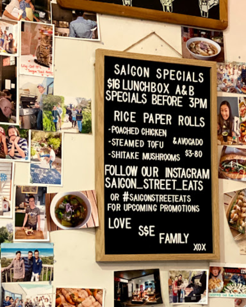 Menu, Saigon Street Eats - St Kilda