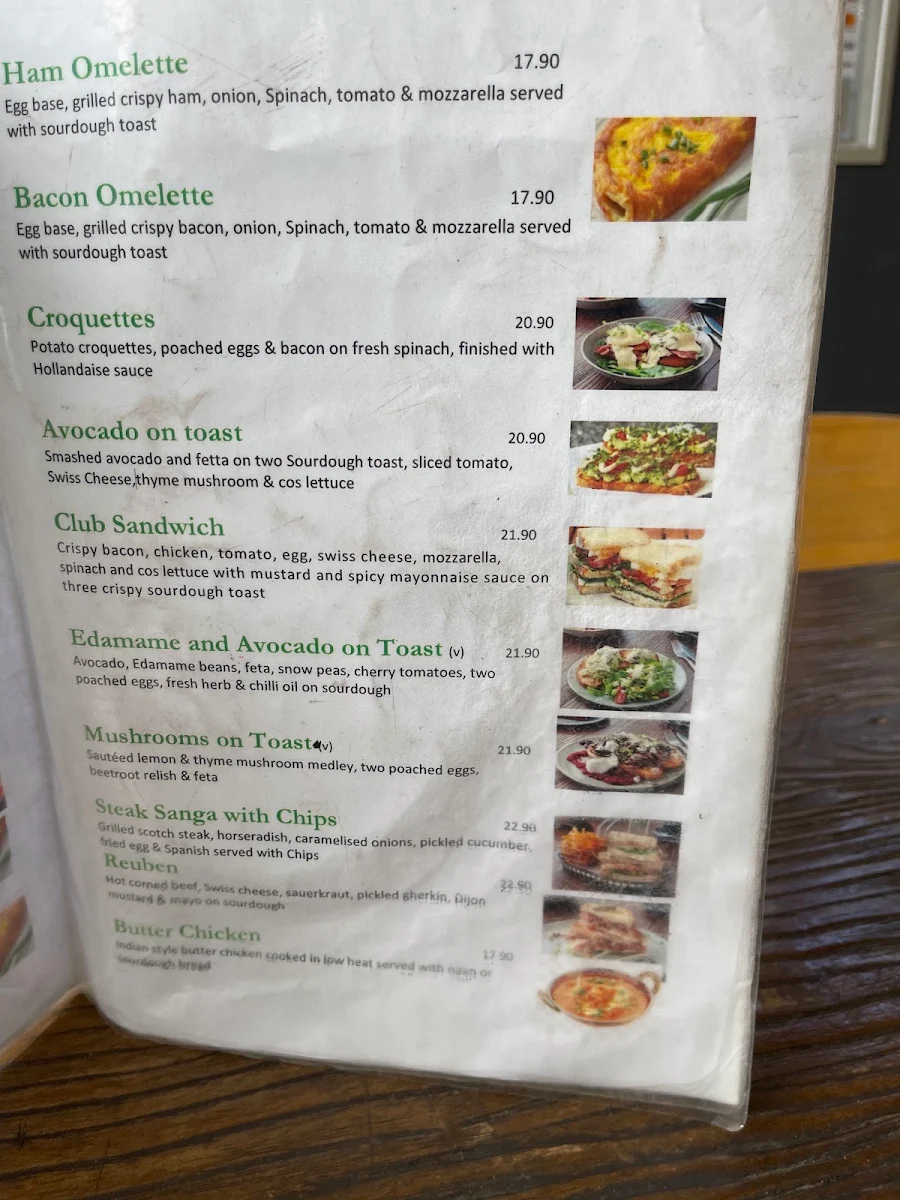 Menu, Hug a Mug Cafe
