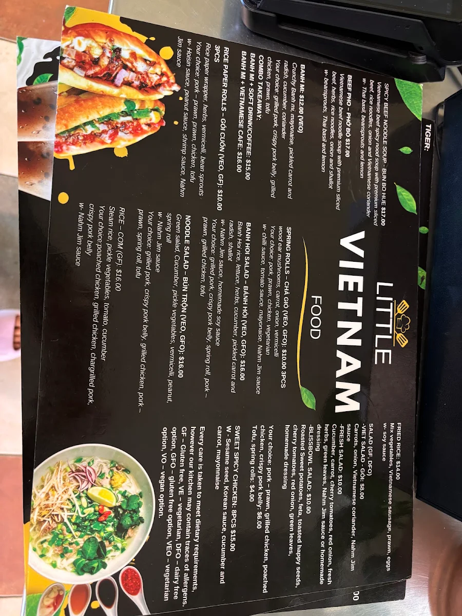 Menu, LITTLE VIET NAM