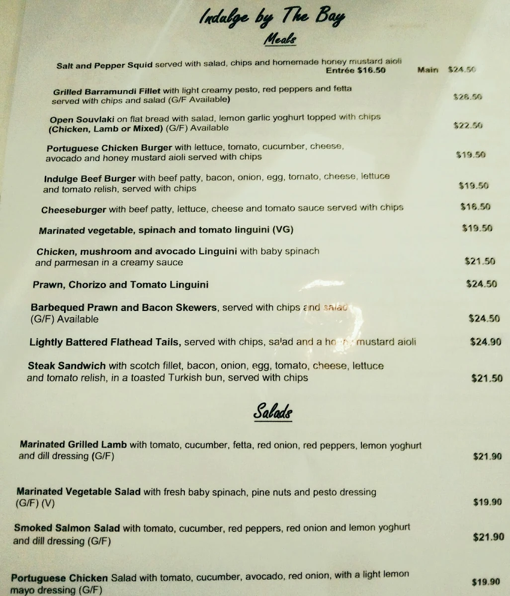 Menu, Hapi Cafe & Restaurant Rye