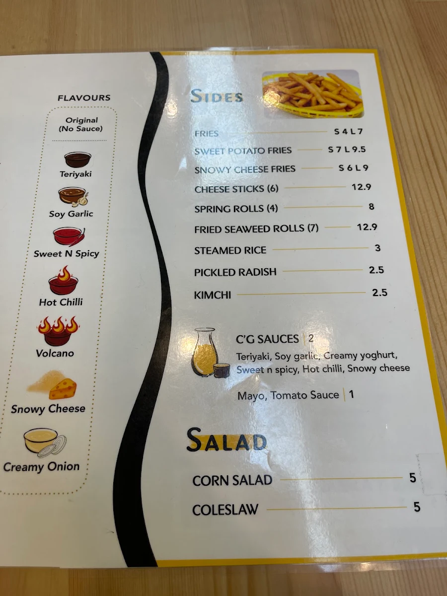 Menu, Cluckin' Goodness Korean Fried Chicken