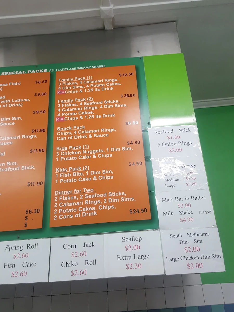 Menu, Ottas Fine Seafood