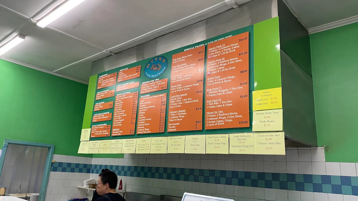 Menu, Ottas Fine Seafood