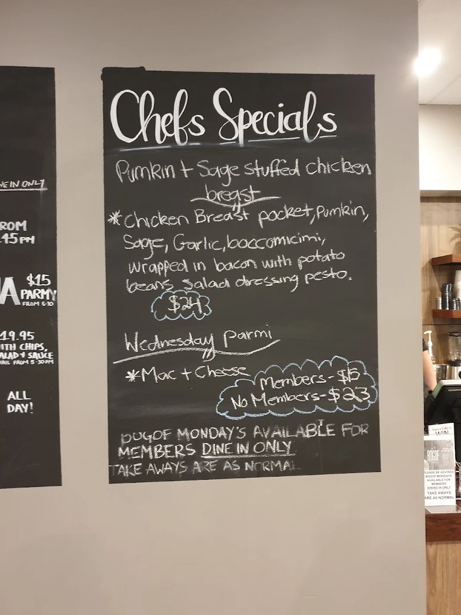 Menu, The Andergrove Tavern