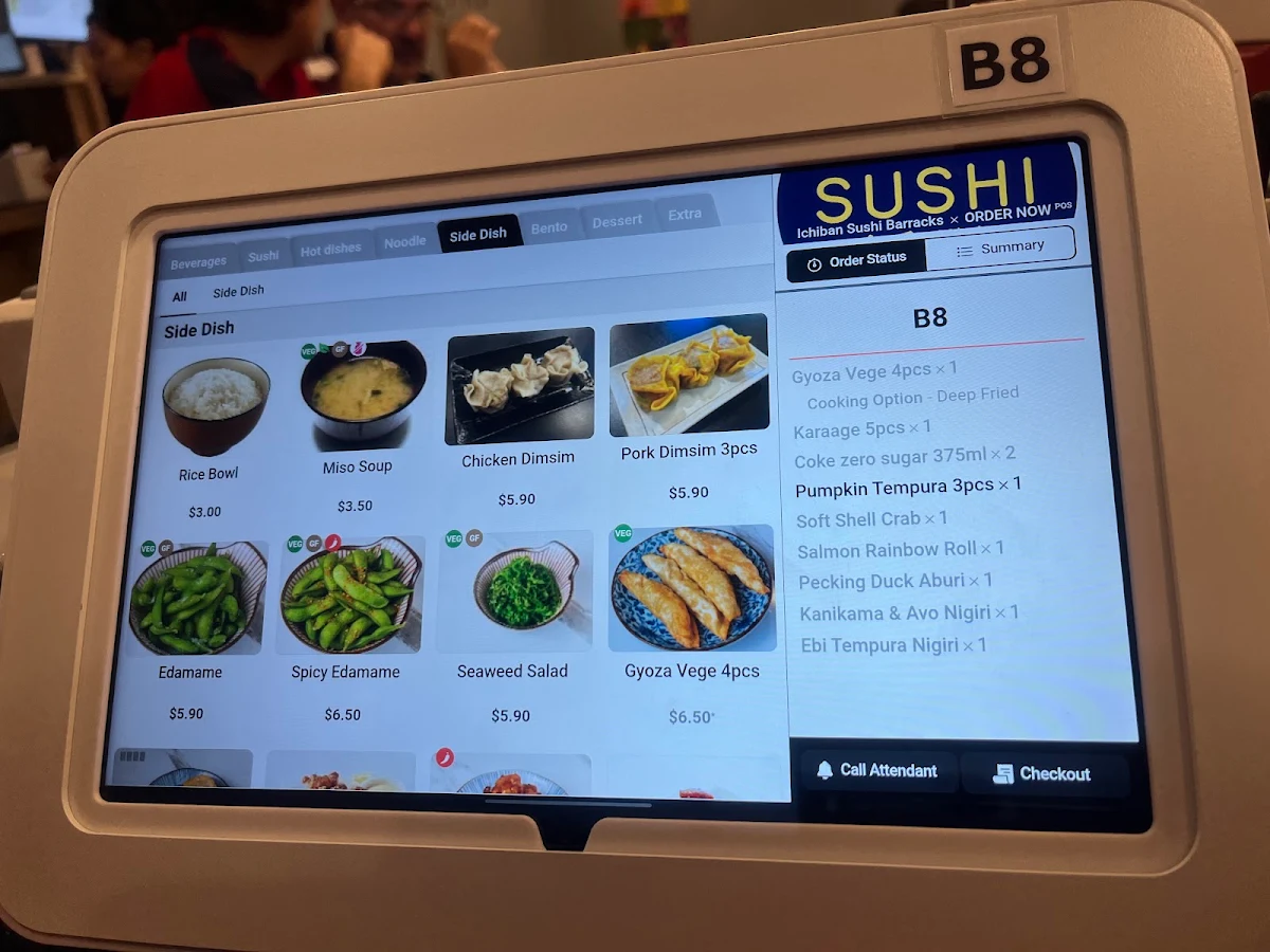 Menu, Ichiban Sushi Barracks
