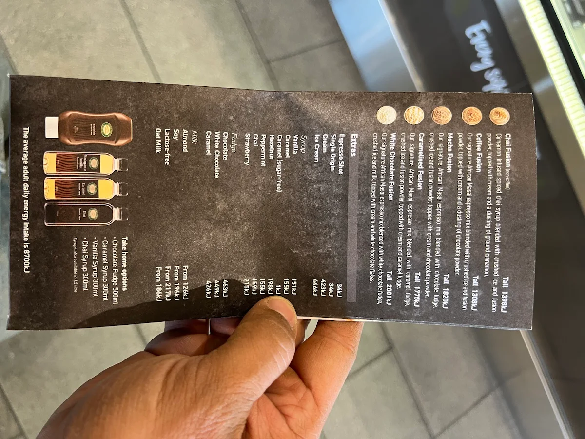 Menu, Zarraffa's Coffee Bankstown