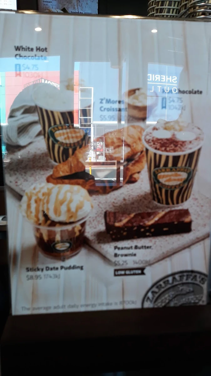Menu, Zarraffa's Coffee Bankstown
