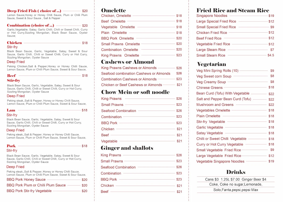 Menu, Mango Duck