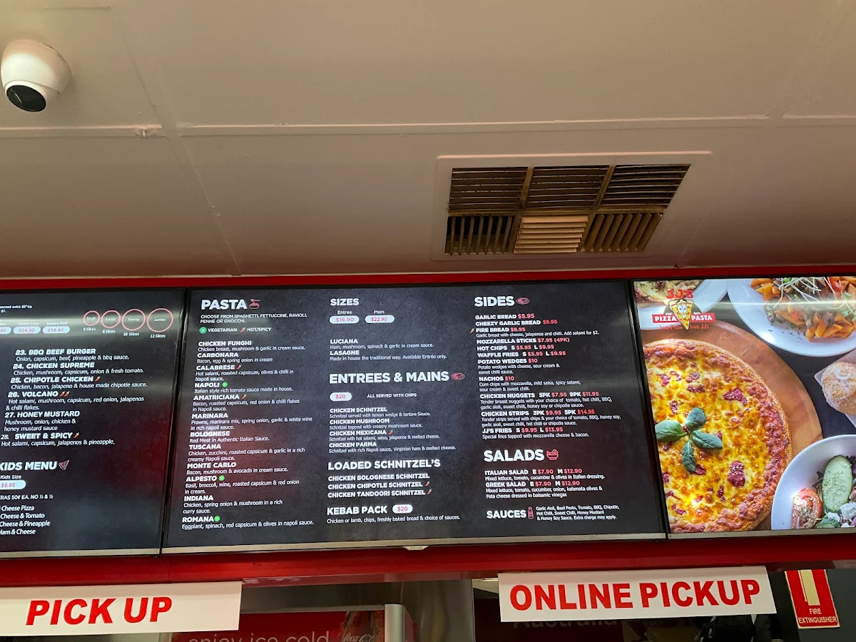 Menu, JJ's Pizza Croydon