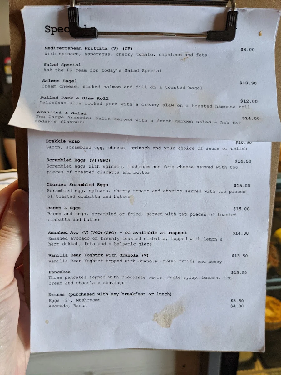 Menu, Peppermint Green