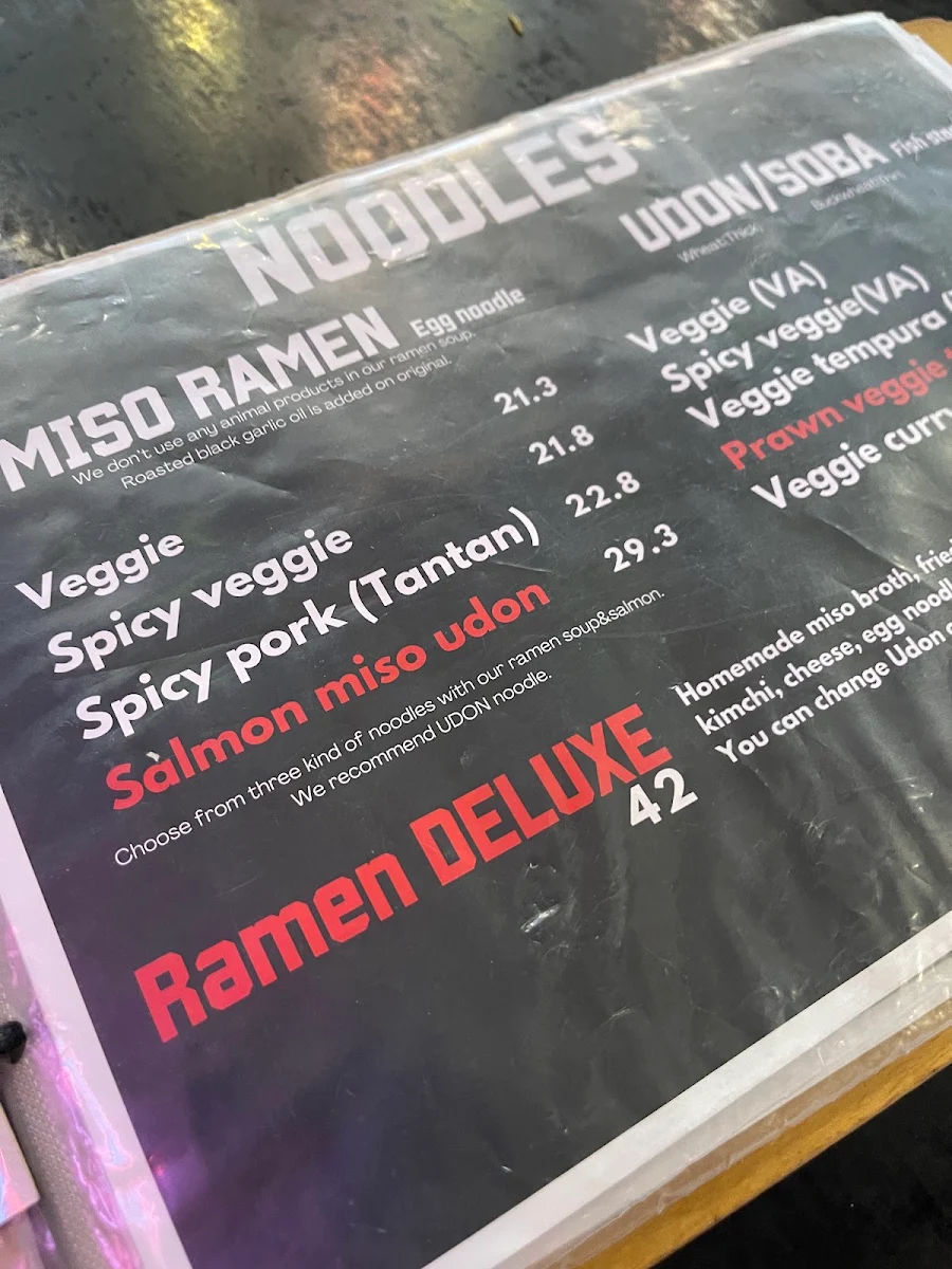 Menu, Japonaise Kitchen