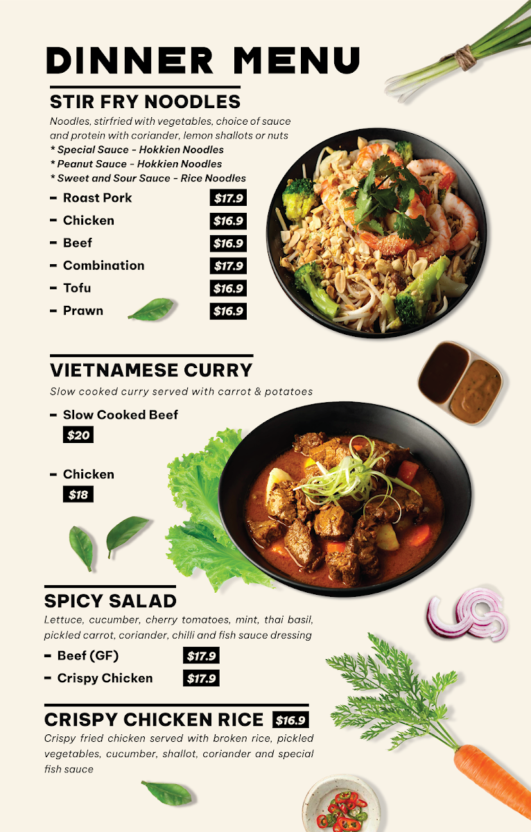 Menu, Little Viet Foodie Aberfoyle