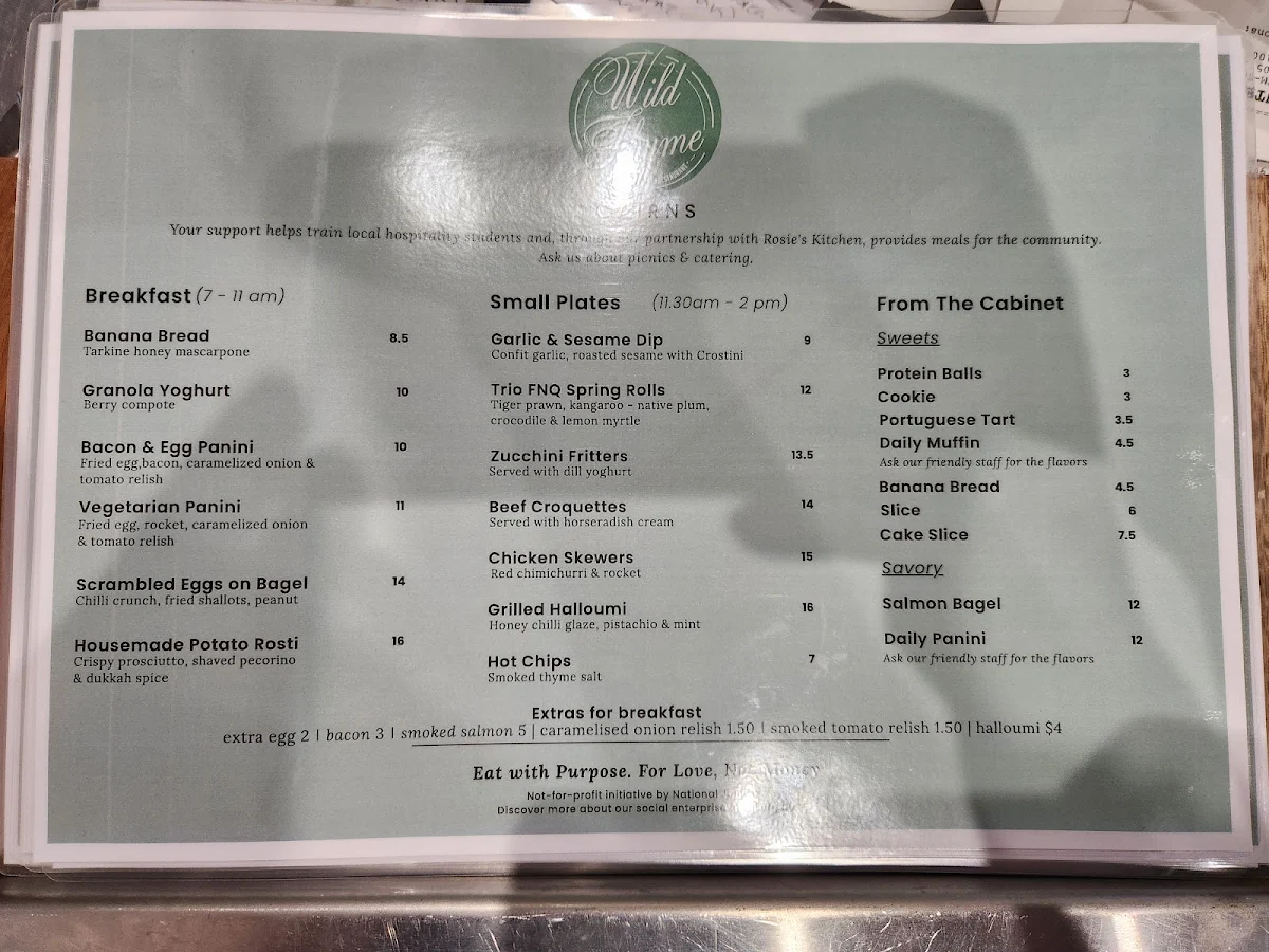 Menu, Wild Thyme