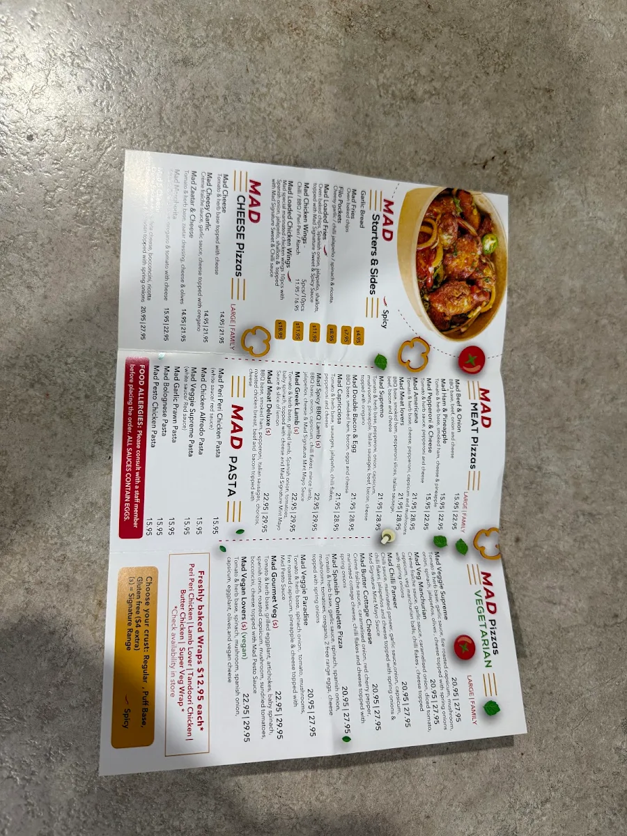 Menu, MadTopppings Kellyville Ridge