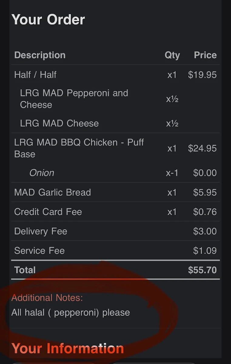 Menu, MadTopppings Kellyville Ridge