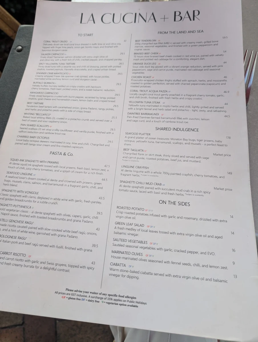 Menu, Sassi Cucina