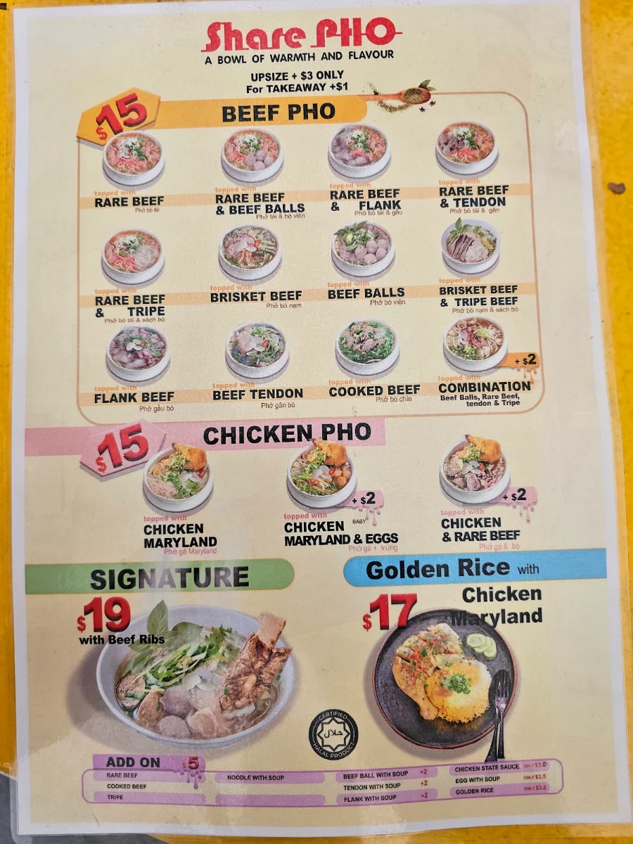 Menu, SharePHO Canterbury