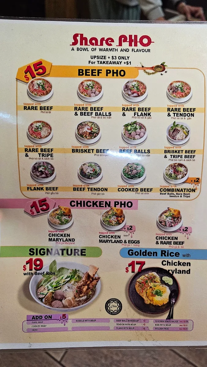Menu, SharePHO Canterbury