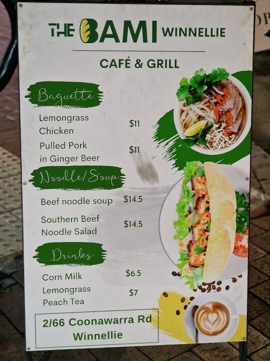 Menu, The BAMI Darwin City