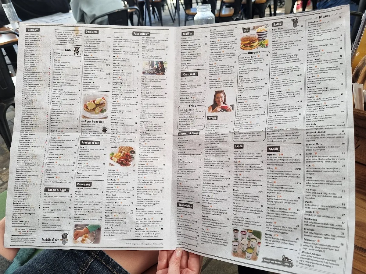Menu, Cafe 63