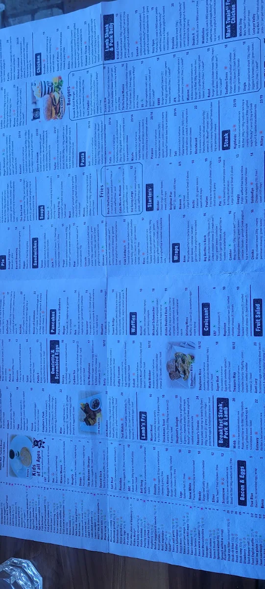 Menu, Cafe 63