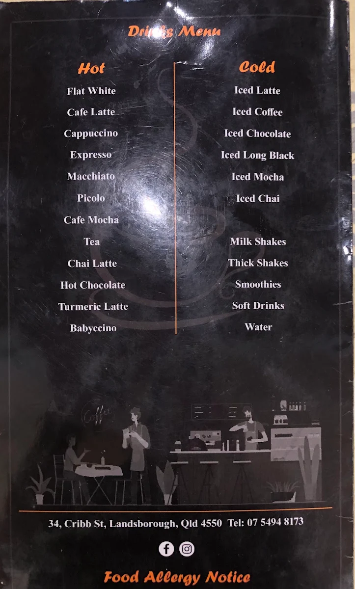 Menu, The Steaming Cup