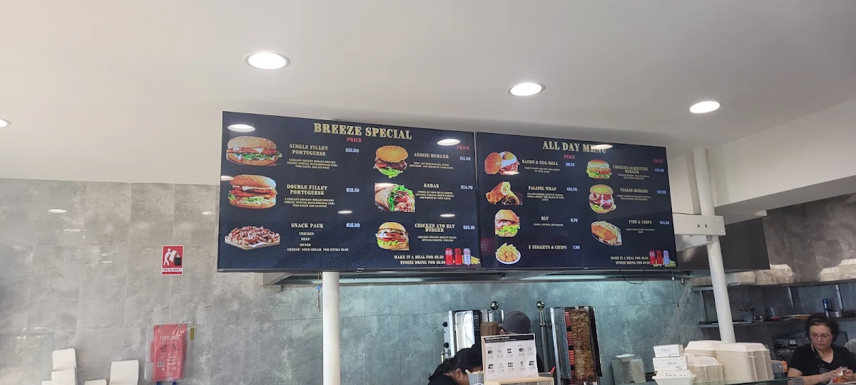 Menu, Harrington Breeze