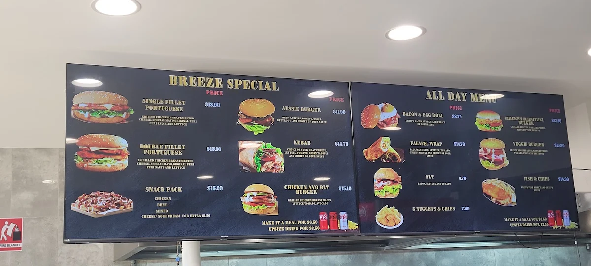 Menu, Harrington Breeze
