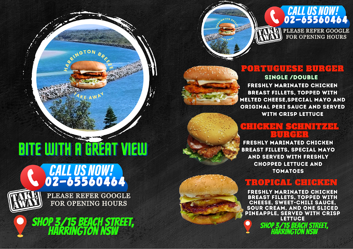 Menu, Harrington Breeze