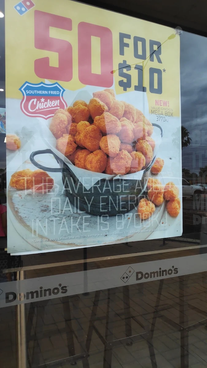 Menu, Domino's Pizza Mildura