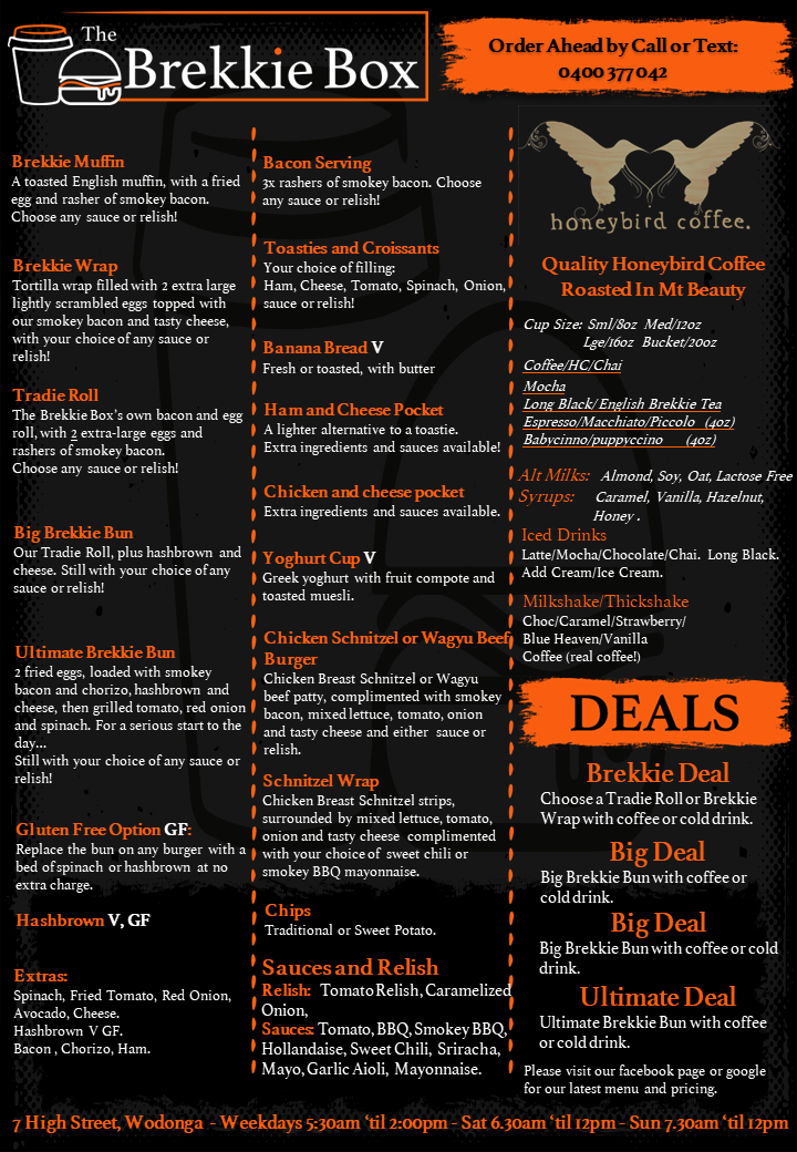 Menu, The Brekkie Box