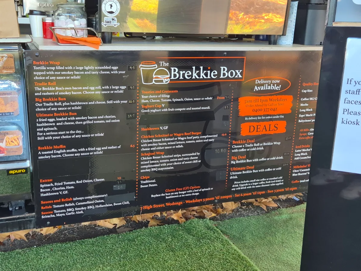 Menu, The Brekkie Box