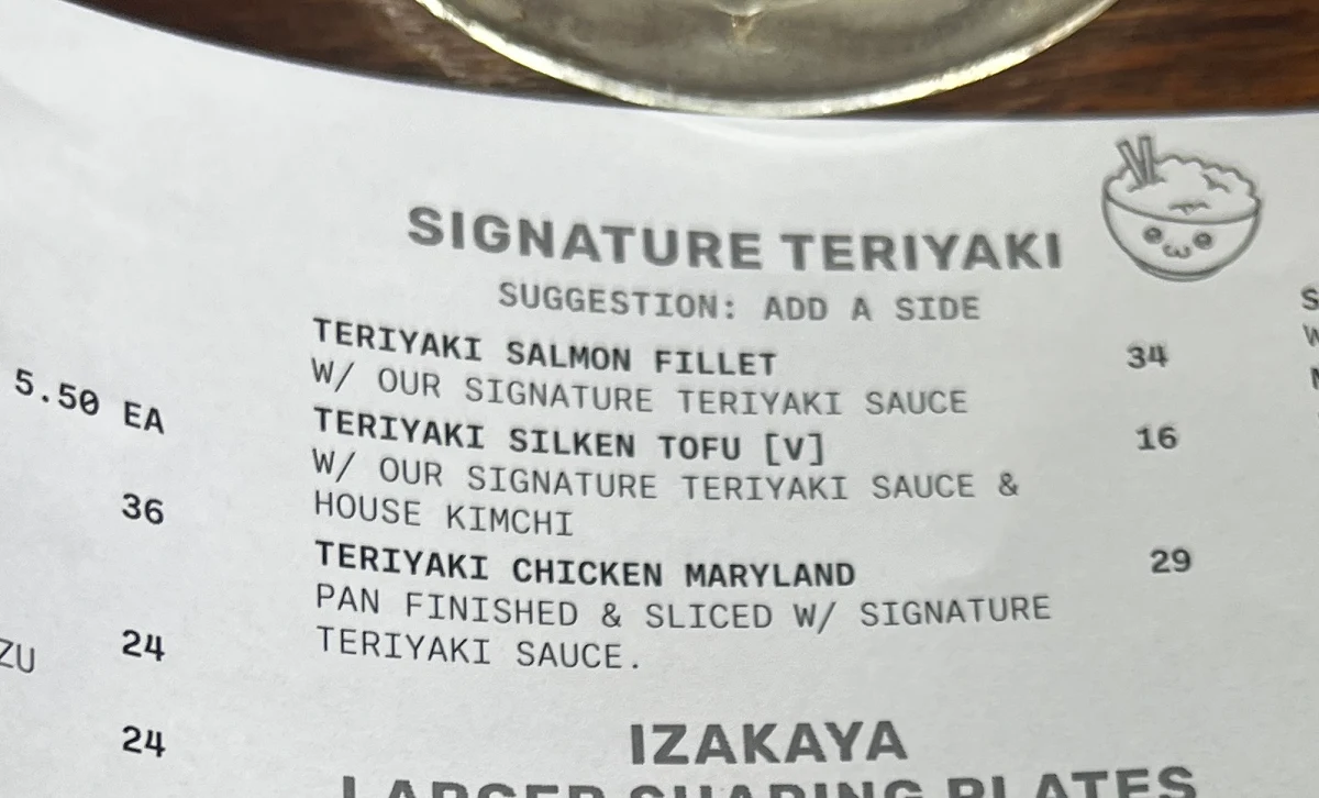 Menu, OSushi Coolangatta