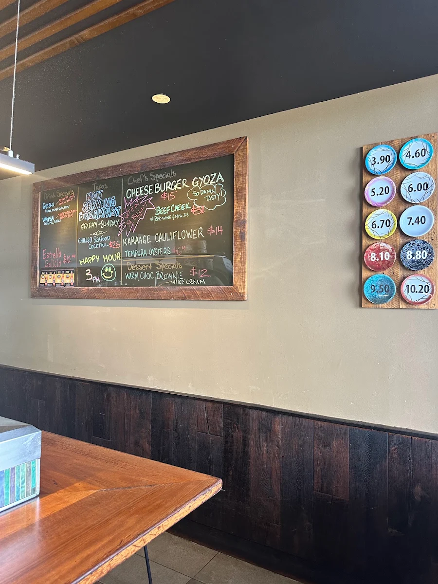 Menu, OSushi Coolangatta