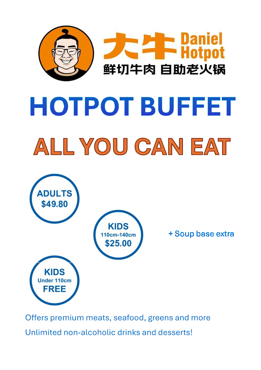 Menu, Daniel Hotpot Buffet Chinatown 大牛老火锅鲜切牛肉自助