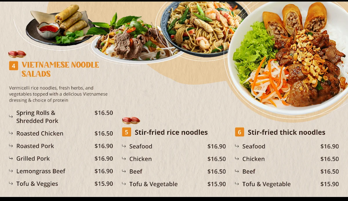Menu, CHOPSTICKS INNALOO