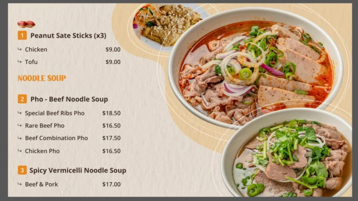 Menu, CHOPSTICKS INNALOO