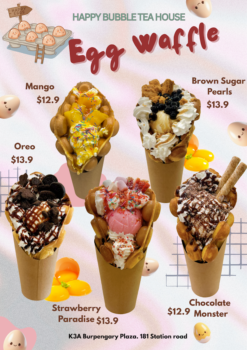 Menu, Happy Bubble Tea House