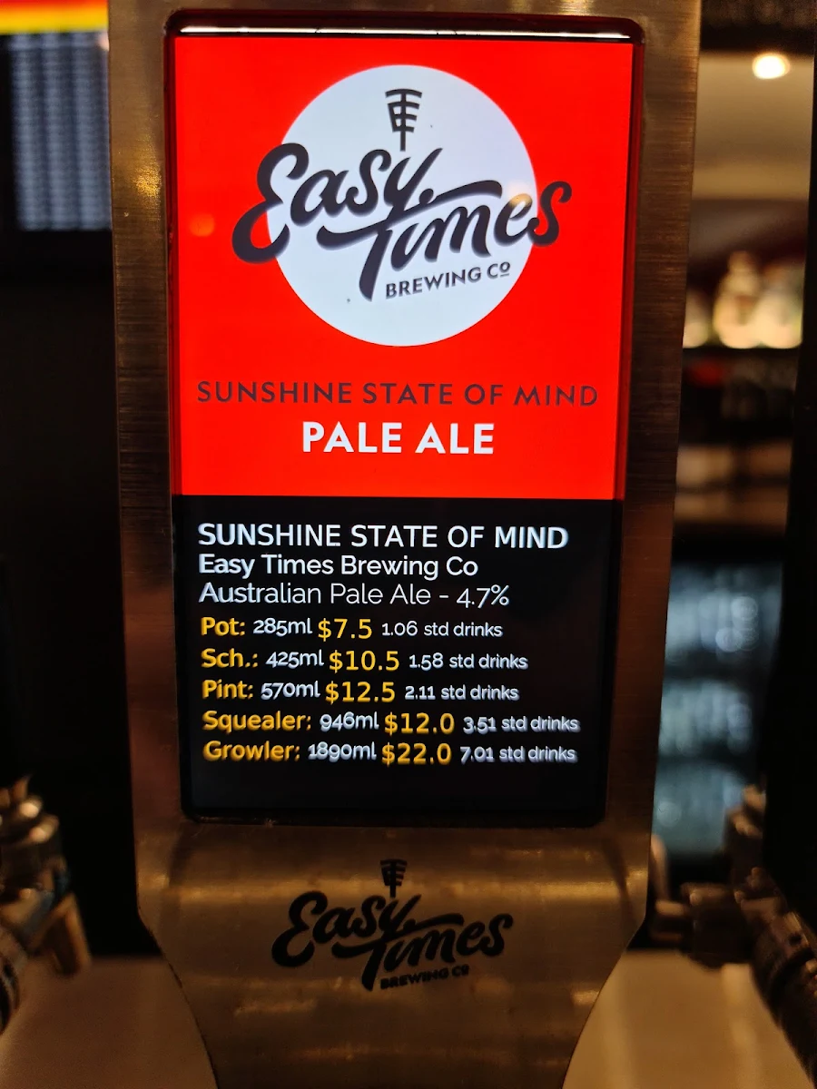 Menu, Easy Times Brewing Company
