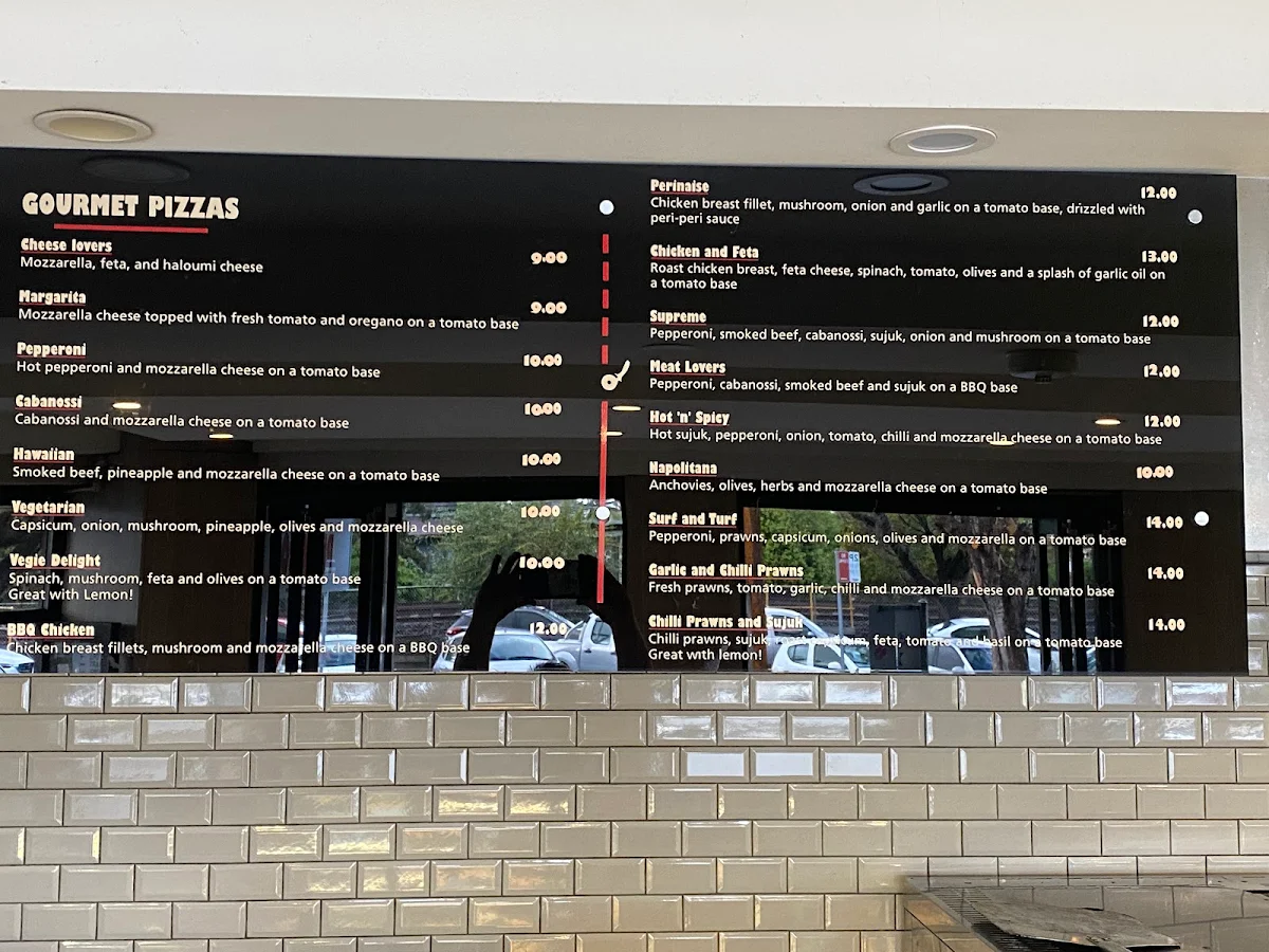 Menu, Pizzabox Café