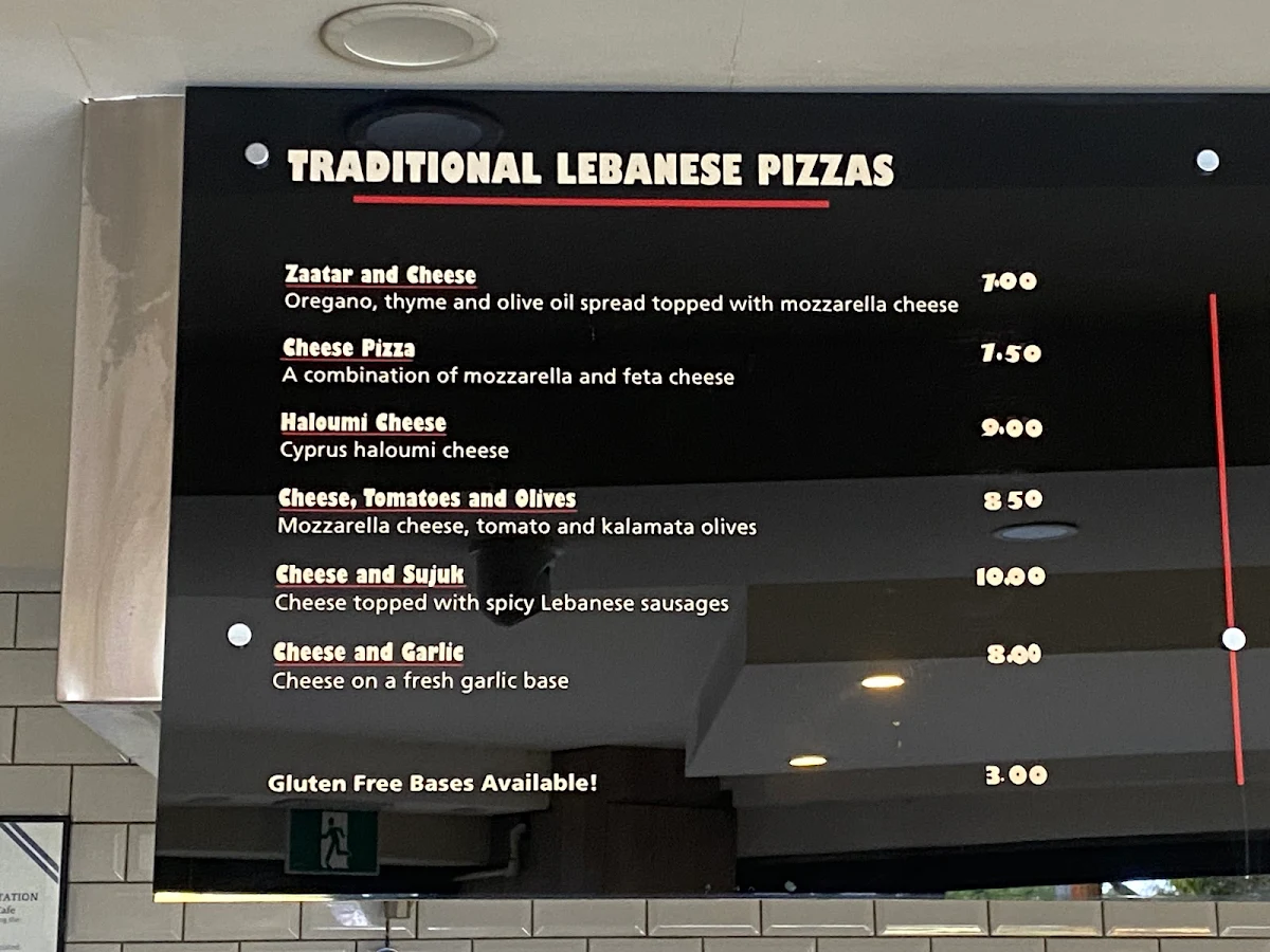 Menu, Pizzabox Café